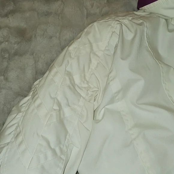 Vintage Izzi Ski Puffer Jacket Coat Womens M White Purple Teal 80s 90s Rare - Picture 12 of 13